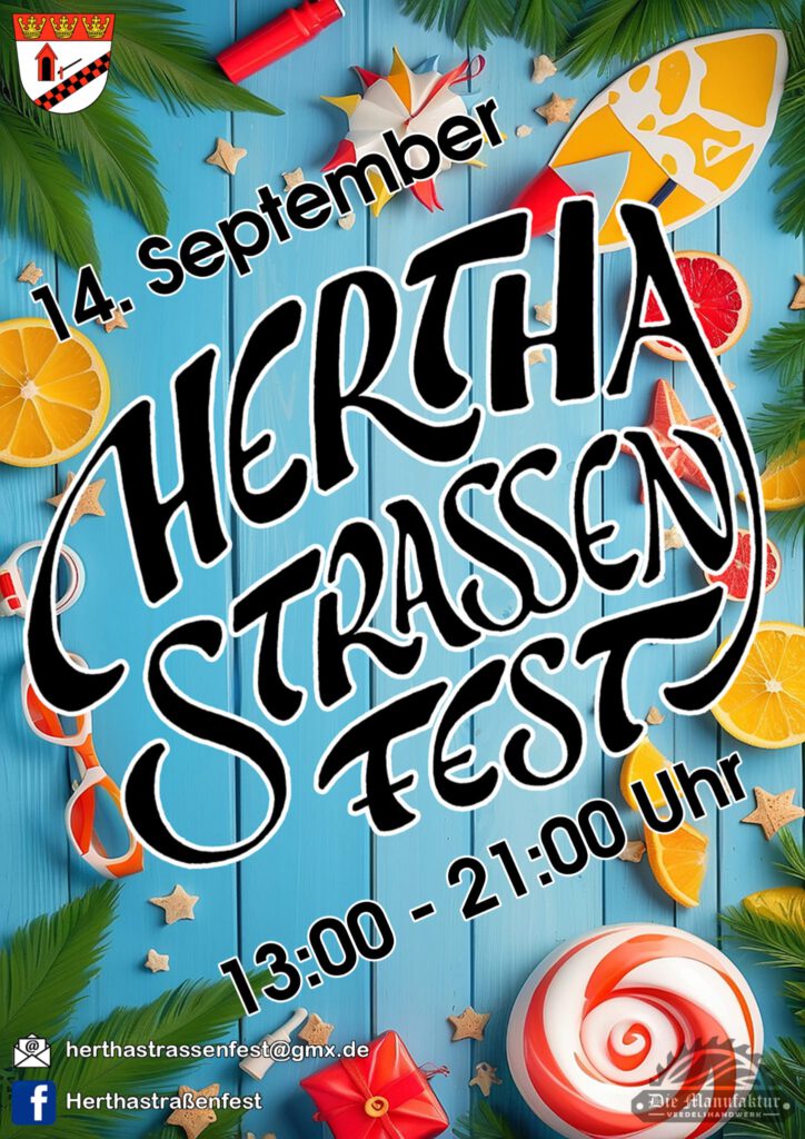 Plakat herthastreßenfest 14.9.2024 13:00-21;:00 Uhr