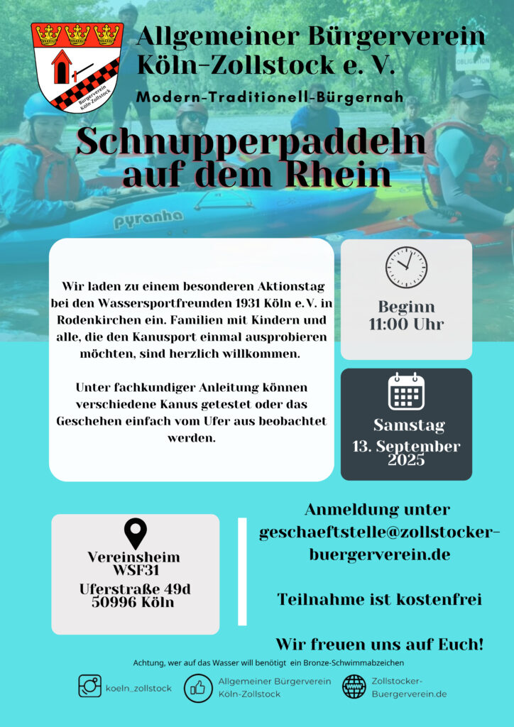 Paddeln auf dem Rhein